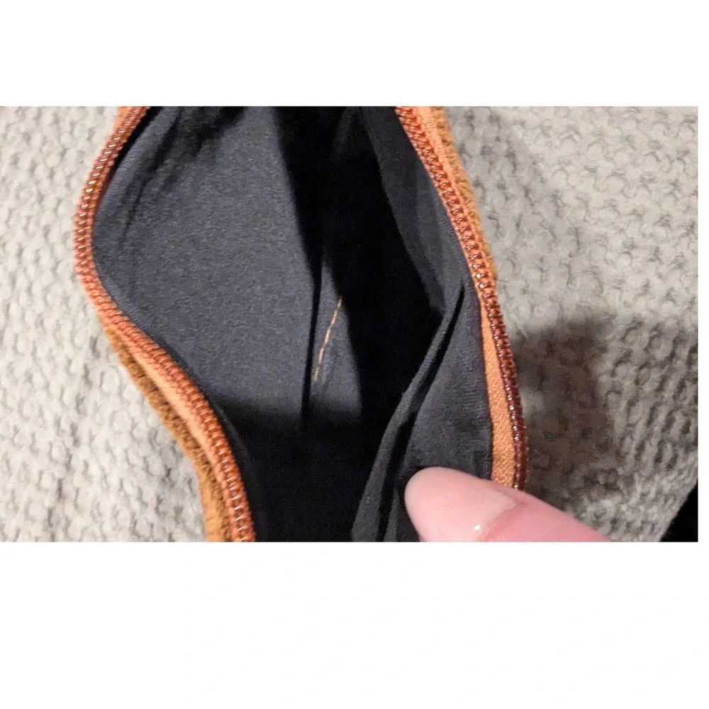 Unbranded Corduroy Baguette Shoulder Bag Small Ginger Brown Ribbed Retro 90s